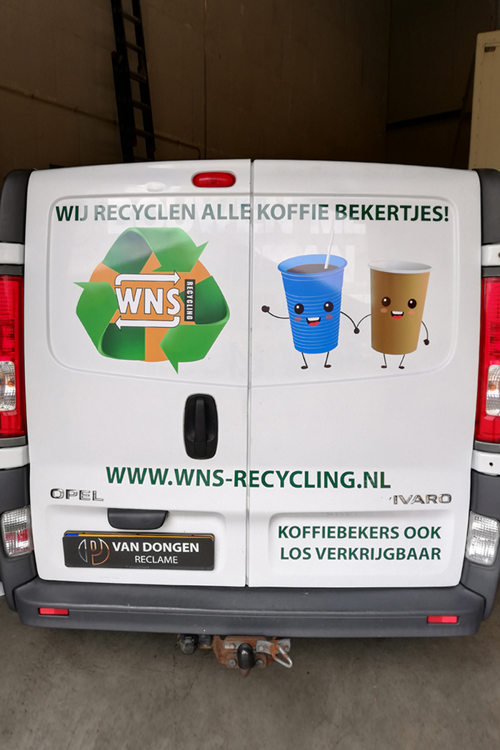 Voertuigbelettering WNS Recycling | Van Dongen Reclame